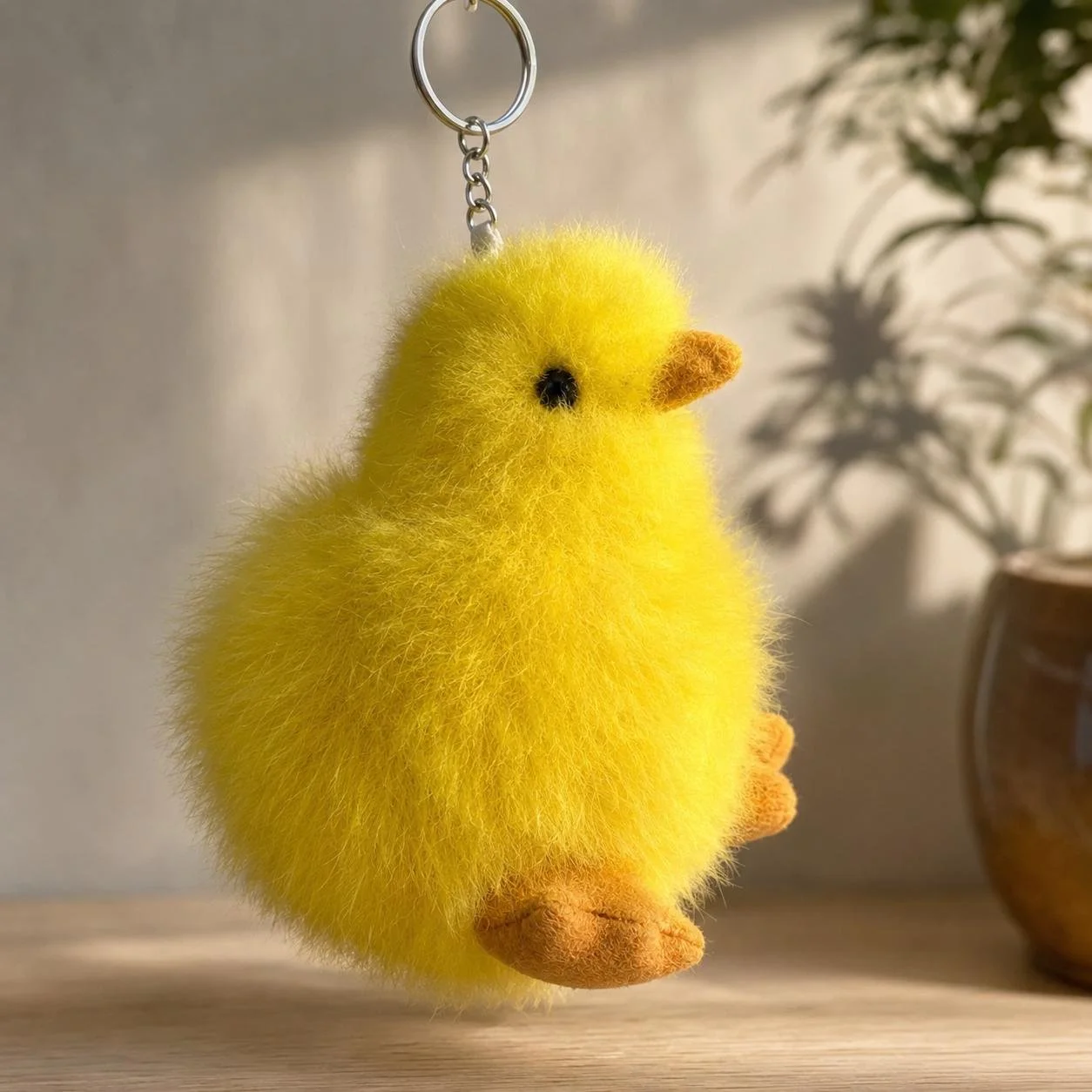 Handcrafted Alpaca Fur Keychain | Soft Animal Bag Charm — Llama